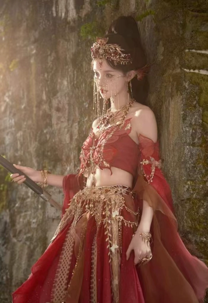 Butterfly Fairy Heavily Embroidered Gradient Exotic Dress