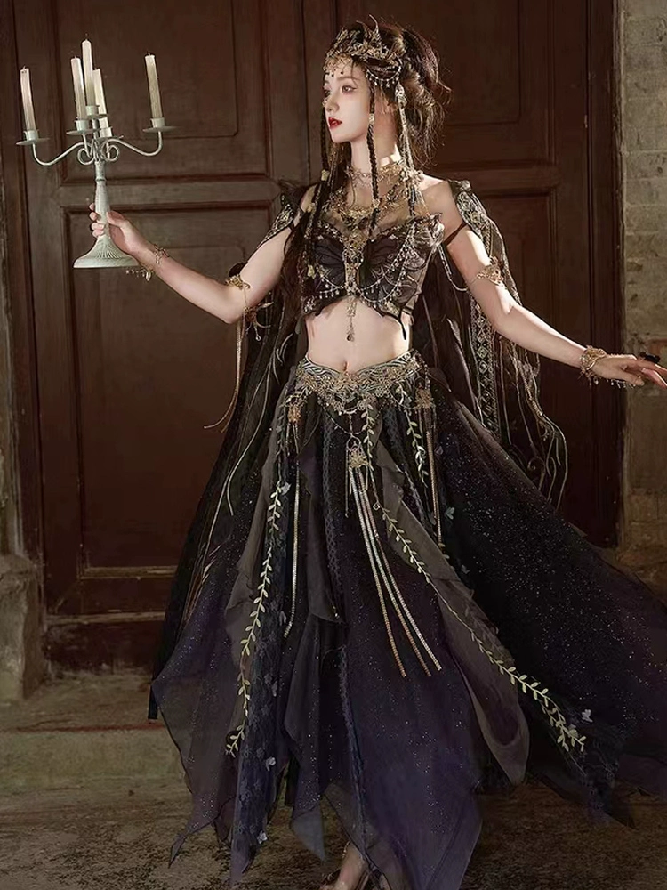 Butterfly Fairy Heavily Embroidered Gradient Exotic Dress