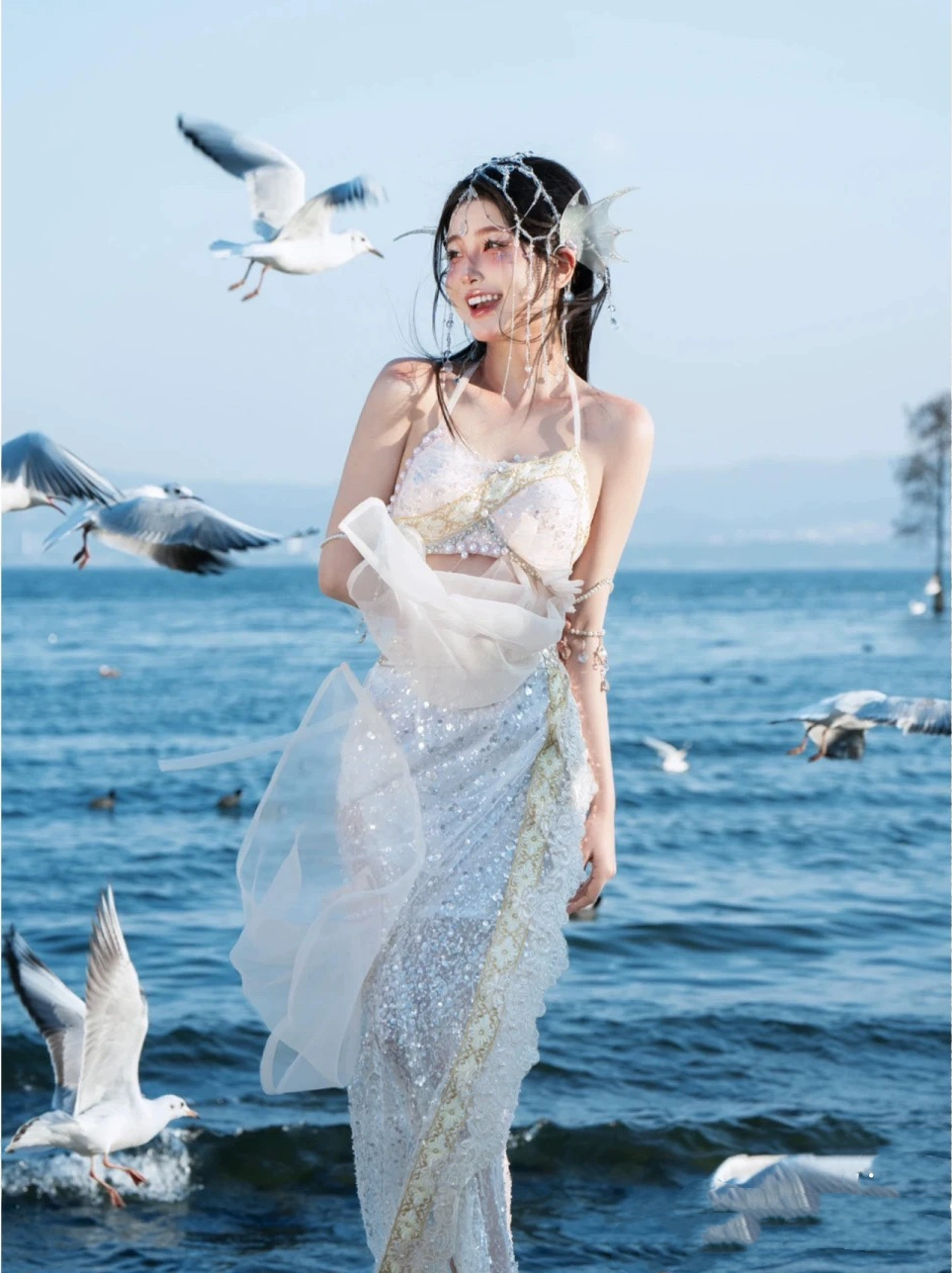 Seaside Ethnic Mermaid Princess Heavy-Embellished Costume