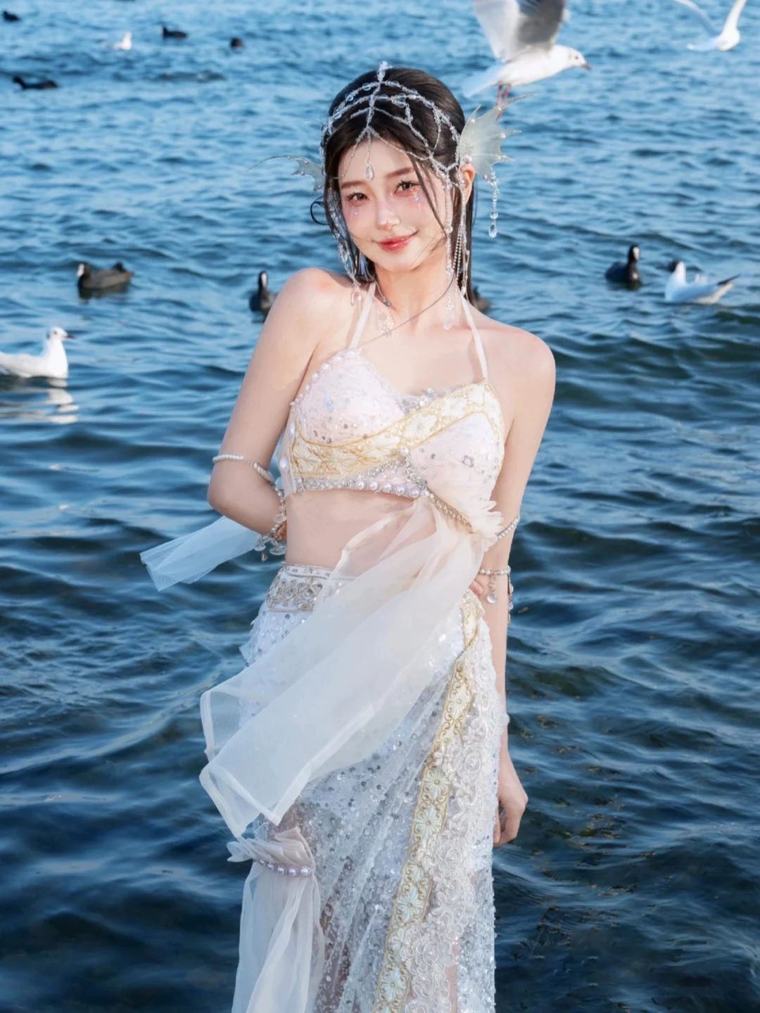 Seaside Ethnic Mermaid Princess Heavy-Embellished Costume